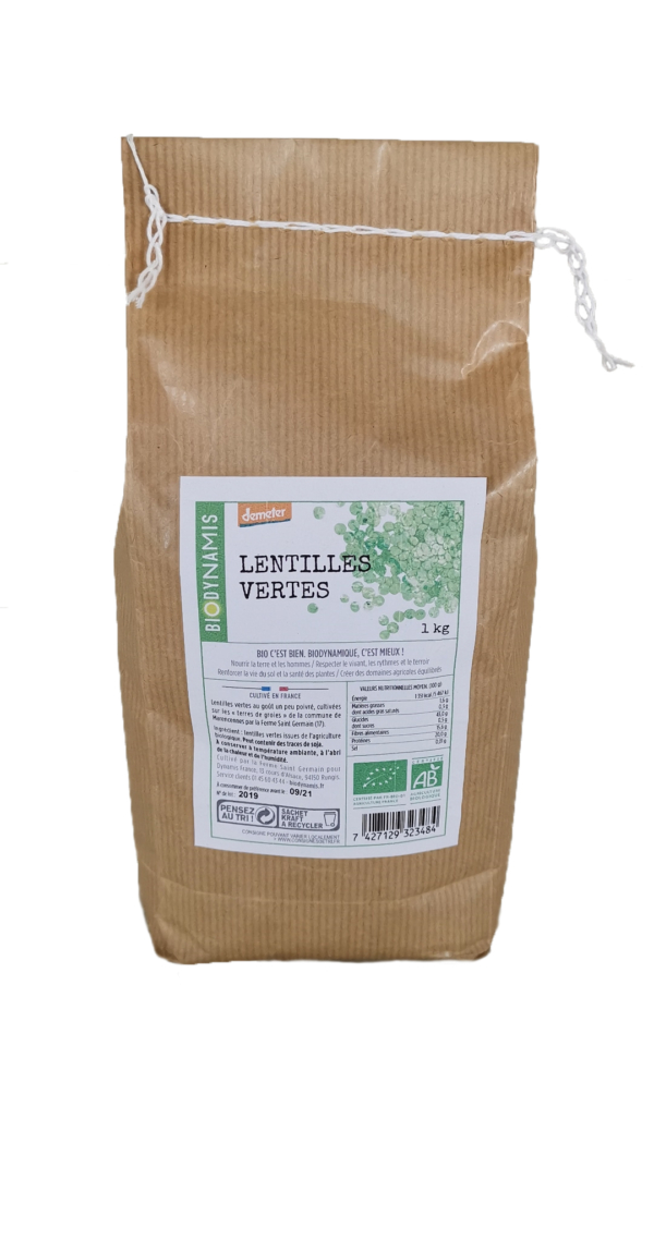 lentilles vertes - épicerie biodynamique